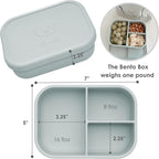 Ali+Oli Silicone Bento Box (Blue) Lunch Box for Kids, Toddlers, Preschoolers & Adults | BPA-Free and Spill-Proof | Ideal for School, and On-the-Go Meals| Perfect for Lunch, Snacks, and Meals