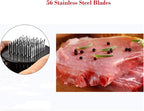Meat Tenderizer, 56 Needles Stainless Steel Tenderizer For Tenderizing Steak Beef Fish And Poultry, Black