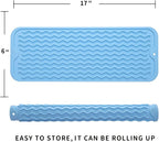 Silicone Dish Drying Mat for Multiple Usage,Easy clean,Eco-friendly,Heat-resistant Silicone Mat for Kitchen Counter,Sink,Bar,Bottle,or Cup Light Blue M 17 inches x 6 inches