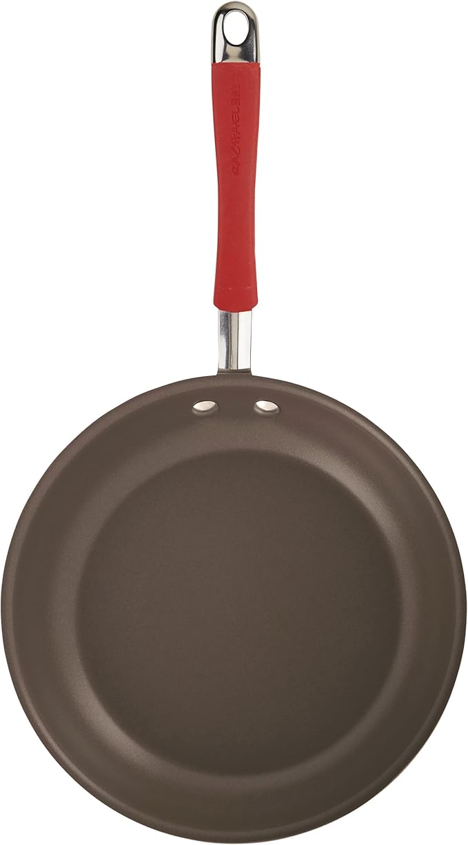 Rachael Ray Cucina Nonstick Frying Pan Set / Fry Pan Set / Skillet Set - 9.25 and 11 Inch, Cranberry Red
