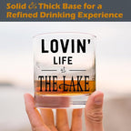 kunlisa Lake House Gifts Whiskey Glasses, Lake Lovers Gifts, Lakes House Essentials 10 oz Drinking Rocks Glasses for Women Men Whisky Cocktail Scotch Bourbon Liquor