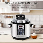 9-in-1 Electric Pressure Cooker 6QT Multi-Functional Programmable Non-Stick Pot, Slow Cooker, Rice, Steamer, Sauté, Yogurt Maker, Warmer, 6 Quart