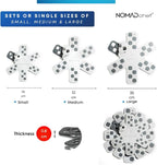 Dual-Use Silicone Pan Protectors for Stacking & Trivets for Hot Dishes | Silicone Trivet Mat | Perfect for Pot and Pan Protectors | 2-Pack Medium (12.5in) Cookware Protectors (M2-WHT/Grey)