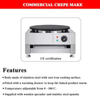 Electric Crepe Maker 16 Inch Large Pancake Machine Crepes Griddle With Wooden Spreader And Spatula