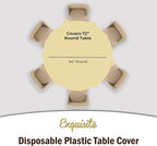12-Pack Premium Plastic Tablecloth 84in. Round Table Cover - Light Yellow