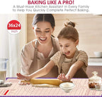 Silicone Pastry Mat 36 x 24 Inch - Larger Silicone Baking Pastry Mat for Rolling Dough,Non Slip Silicon Dough Sheet with Measurement,Perfect for Making Pie,Pizza(Purple)
