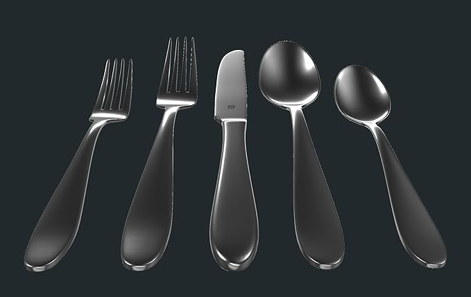 Matte Silverware Set, 18/10 Stainless Steel Satin Flatware, Modern Brushed Finish Cutlery, Dishwasher Safe & Durable, Built to Last (40-Piece, Razzoli)
