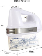 Kenmore Electric Hand Mixer - Kitchen 5 Speed Handheld Blender With Whisk, Beater, Dough Hook, Attachments Storage Case Batidora De Mano, Turbo Boost, Appliance For Cake Mix, Eggs, Whipping Cream