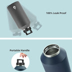 BJPKPK Half Gallon Water Bottle Insulated, Dishwasher Safe 64 oz Water Bottle with Handle, Leakproof BPA Free Water Jug, Large Stainless Steel Thermos for Sports, Navy Blue