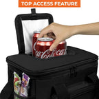 OPUX Soft Cooler Bag, Insulated Collapsible Lunch Cooler Bag for Men Work Camping Beach Travel, Portable Soft Sided Leakproof Waterproof Large Lunch Bag Box with Shoulder Strap 18 Cans, Black