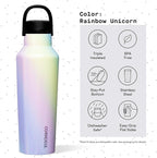 Corkcicle Sport Canteen Insulated Tumbler, Rainbow Unicorn, 20 oz – Reusable Water Bottle Keeps Beverages Cold for 25 Hours & Hot 12 Hours – Cupholder Friendly Tumbler with Screw-On Cap