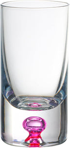 Barski Shot Glasses - Liquor Glass - Set of 6 - Crystal Glass - Assorted Colored Bubble in Base - Thick Base - 1.25 Oz. for Vodka, Whiskey, Tequila - Espressos - Spirits & Liquors - Made in Europe