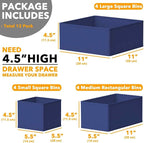 SpaceAid Drawer Organizer for Clothes, 12 Pack Dresser Drawer Organizer Bins, Closet Organizers and Storage Dividers for Clothing, Underwears, Socks (Blue)