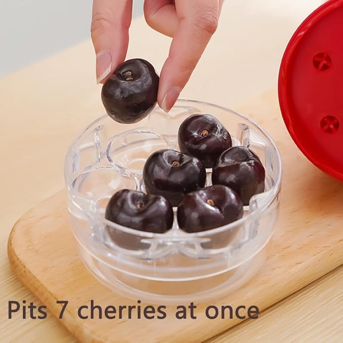 Cherry Pitter Portable Cherry Core Remover with 7 Individual Holes，Easy to Use，Multi-Function Cherries Stoner Seed Remover Tool for Making Cherry Jam
