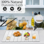 Large Stone Drying Mat for Kitchen Counter | Premium Diatomaceous Earth Coaster Set for Dishes | Non-Slip Kitchen Sink Mat | Fast-Absorbing, Eco-Friendly | 23" x 15.5" (Modern White)