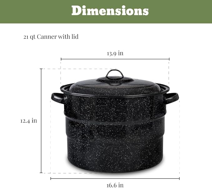 Granite Ware 8 Piece Enamelware Water bath canning Pot with Canning kit and Rack. Canning Supplies Starter Kit