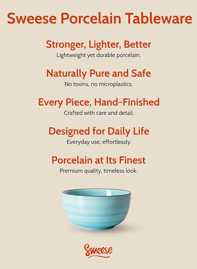 Sweese 4 Oz Porcelain Bowls Set - 6 Pack Mini Dipping Dessert Bowls, Microwave Dishwasher Safe, Multicolor