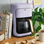 Beautiful by Drew Barrymore 14 Cup Programmable Drip Coffee Maker, Touch-Activated Display, Fast 14-Min Brew, Bold Strength, Keep Warm 4hrs (Lavender)
