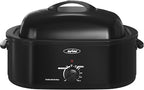 Sunvivi Roaster Oven with Self-Basting Lid,20 Quart Electric Roaster with Removable Pan & Rack,150-450°F Full-Range Temperature Control with Defrost/Warm Function,Stainless Steel,Black