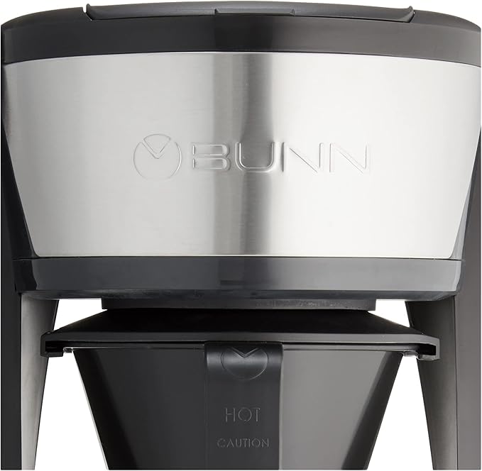 BUNN HB Heat N Brew Programmable Coffee Maker, 10 cup, Stainless Steel, 46500.0003