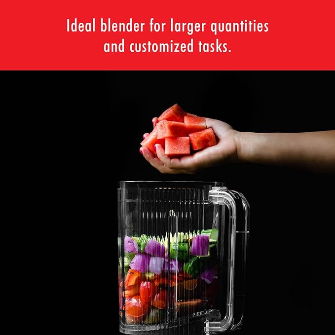 ZWILLING Enfinigy Power Blender, Piranha Teeth Winglet Blade for Ultimate Blending, 6 programs for Ice cream, Smoothies and more, 64oz pitcher, 12 speed, Black