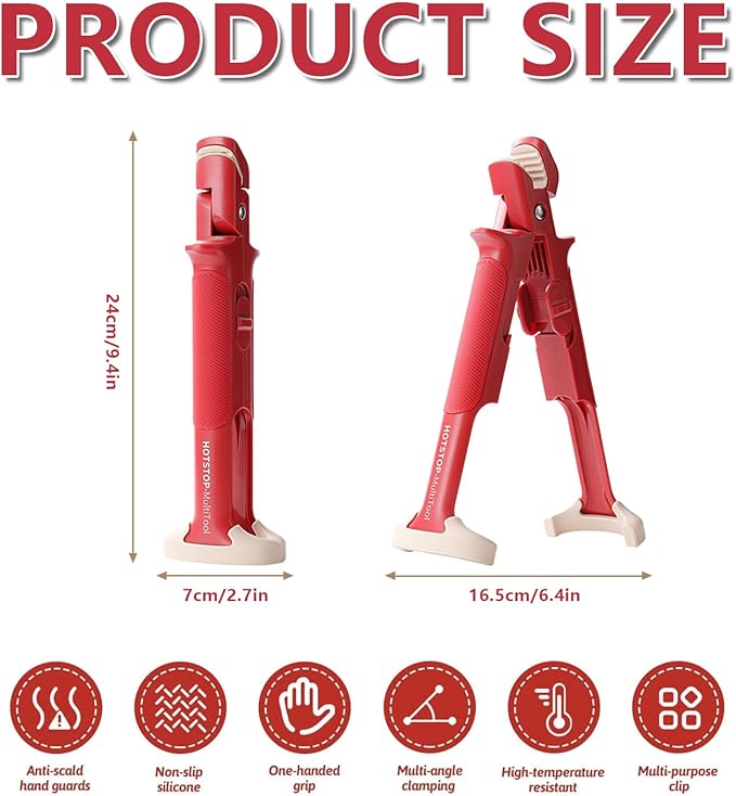 2-in-1 Multi-Purpose Anti-Scalding Hot Bowl Dish Plate Gripper Clips Tongs Clamp Holder for Microwave Cooking Oven