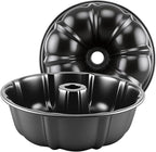 Bundt Cake Pan, 10-Inch Nonstick Round Fluted Tube Cake Baking Pan, Buntz Pound Cake Mold,Tube Bakeware,Baking Mold for Jello/Gelatin/Chocoflan/Flan, Non Toxic, Easy Clean - Black