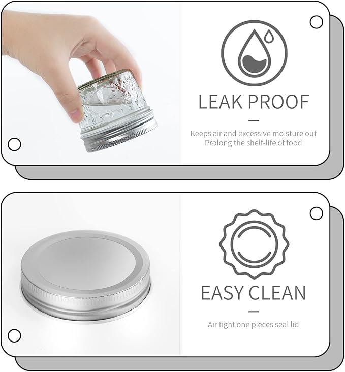 VERONES Mason Jars Canning Jars, 4 OZ Jelly Jars With One Piece Regular Lids, Ideal for Jam, Honey, Wedding Shower Favors, DIY Spice Jars, 40 PACK