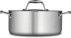 Tramontina Signature Tri-Ply Clad Stainless Steel 5-Quart Dutch Oven Pot with Lid, Induction-Ready, Dishwasher-Safe, NSF-Certified, Made in Brazil