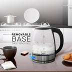 Taurus Cordless Electric Kettle – 1.7L Stainless Steel Hot Water Boiler | Fast Boil, 360° Swivel Base, Auto Shut-Off, BPA-Free – Modern & Portable Design for Tea, Coffee, Instant Meals