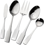 Alata Kate 45-Piece Silverware With Utensil-Serving Set, Service for 8, Stainless Steel Flatware, Mirror Polished Cutlery, Dishwasher Safe