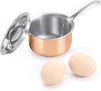 Mini Sauce Pan with Lid, Tri-Ply Stainless Steel Pot with Stay-Cool Handle & All Cooktop Compatibility (Gas, Ceramic, Electric) - Copper