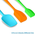 Silicone Spatula 3-piece Set, Ergonomic Handle High Heat-Resistant Spatulas, Non-stick Rubber Spatulas with Stainless Steel Core
