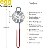 CAMKYDE Egg Separator Food Grade Stainless Steel Egg Yolk White Separation Tool (Red)