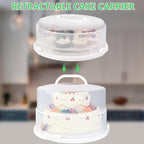 12 Inch Cake Carrier with Lid & Handle BPA-Free Cake Transport Container, Includes Insulated Bag, Cupcake & Pie Holders for Secure Dessert Delivery (Fits 7" Tall Cakes) (Purple)