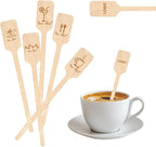 6.3inch Custom Drink Stirrers, Wooden Coffee Stirrers 50 Count Personalized Stir Sticks Wood Beverage Mixer with Smooth Ends, Swizzle Sticks for Wedding Cocktail (6.3inch)