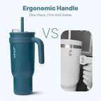 VINUR 40 oz Insulated Tumbler with Handle-Leak-Proof Lid|18/8 Stainless Steel Vacuum Coffee Mug Cup for Travel with Rubber Base | Cup Holder Friendly| Gifts for Women & Men, Indigo Blue