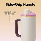 Owala FreeSip Tumbler Insulated Stainless Steel Water Bottle with Built-in Straw and Side Handle, For Travel, Work, School, and Sports, 40oz, BPA Free, Leak Proof, Daybreak