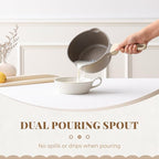 Nonstick Saucepan Set with Lids, 2QT and 2.7QT Ceramic Sauce Pan Set, Non Toxic Sauce Pots with Pour Spouts for Multipurpose Use, PTFE, PFOA & PFAS Free, Induction Compatible, Apricot