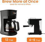 12-Cup Coffee Maker, 1.5L Drip Coffee Machine with One-Touch Brewing, Glass Carafe, Anti-Drip System, Reusable Filter, Easy-to-Use Home & Office Coffee Brewer
