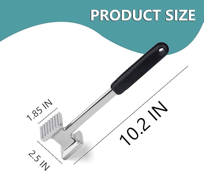 Meat Tenderizer Mallet Hammer for Kitchen, Heavy Duty Pounder For Tenderizing Steak, Beef and Fish