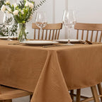 maxmill Harvest Swirl Design Table Cloth Waterproof Wrinkle Resistance Heavy Weight Soft Tablecloth for Fall Harvest Thanksgiving Dinning Tabletop Decoration Square 70 x 70 Inch, Fall Leaf