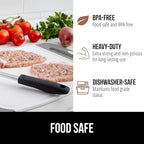 GORILLA GRIP 100% BPA-Free Reversible Kitchen Cutting Board Set of 3, Nonporous, Juice Grooves to Catch Liquid, Slip Resistant Handle Border, Dishwasher Safe, Durable Large Food Chopping Boards, Gray