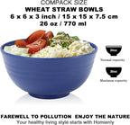Homienly Unbreakable Cereal Bowls Set of 8-26 OZ Soup Bowls Microwave and Dishwasher Safe Wheat Straw Bowl Assorted Color Dessert Bowls for Serving Soup, Oatmeal, Pasta and Salad (Gradient Blue)