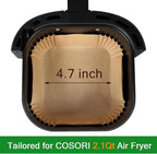 Small Air Fryer Liners Disposable Compatible with COSORI 2.1 Qt Air Fryer, 130 PCS Mini Air Fryer Liners Parchment Paper Baking Sheet for COSORI 2.1 Qt Accessories