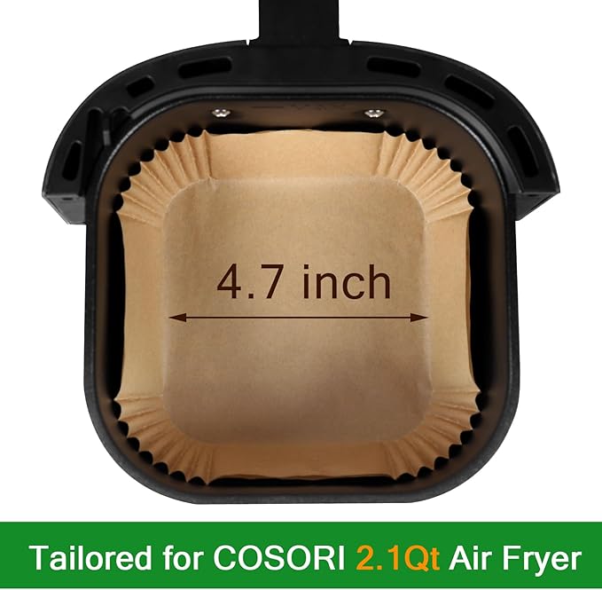Small Air Fryer Liners Disposable Compatible with COSORI 2.1 Qt Air Fryer, 130 PCS Mini Air Fryer Liners Parchment Paper Baking Sheet for COSORI 2.1 Qt Accessories
