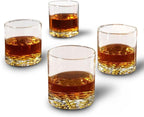 HomeWetBar Liquor Glass Set of 4 for Whiskey, Bourbon, and Cocktails. Perfect Set for Whiskey Lovers