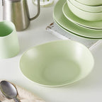 Stone Lain Porposed value Delilah 8-inch Bowl 6-Piece Dish Set, Porcelain, Lime Green
