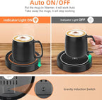 Coffee Mug Warmer for Desk,Heating Plate Electric Cup Warmers for Men Women Adult (D + Orange Light)