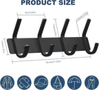 VAEHOLD Wall Hooks, Heavy Duty Aluminum Towel Hooks for Hanging Coat, Hat, Key, Clothes, Closet Hook Wall Mount for Kitchen, Bathroom, Office (“C“ Shape Coat 4 Hooks 1 Pack)